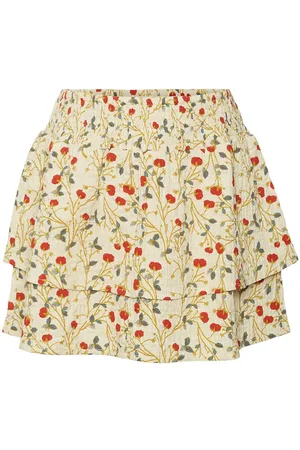 VERO MODA Nederdel - VmBia - Oyster Gray/Tomato