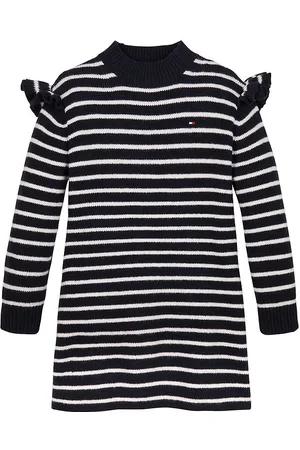 Tommy Hilfiger Kjole - Strik - Ruffle Skater - Desert Sky Stripe