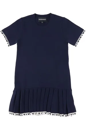 Emporio Armani Kjole - Strik - Navy m. Hvid