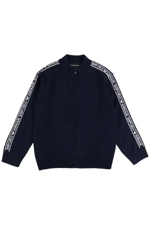 Emporio Armani Cardigan - Akryl/Uld - Navy m. Logostriber