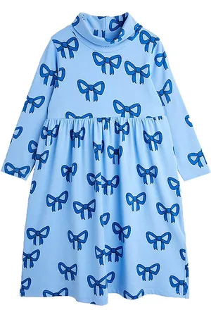 Mini Rodini Kjole - Bow - BlÃ¥