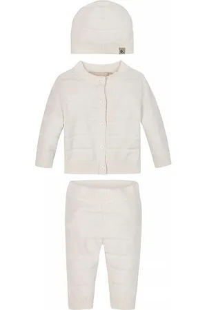 Calvin Klein SÃ¦t - Cardigan/Bukser/Hat - Rib Strik - Ivory