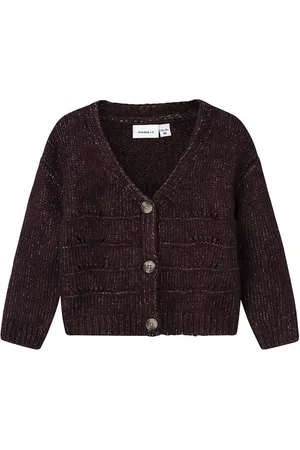 NAME IT Cardigan - Strik - NmfNetrille - Plum Perfect m. HulmÃ¸ns