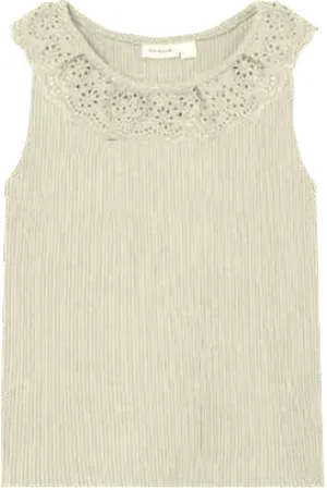 NAME IT Top - Rib - NmfHelianay - Buttercream m. HulmÃ¸nster