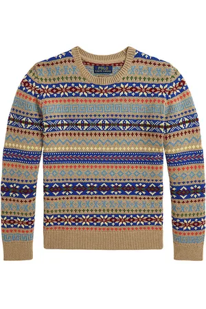 Ralph Lauren Bluse - Bomuld/Uld - Beige/Multifarvet