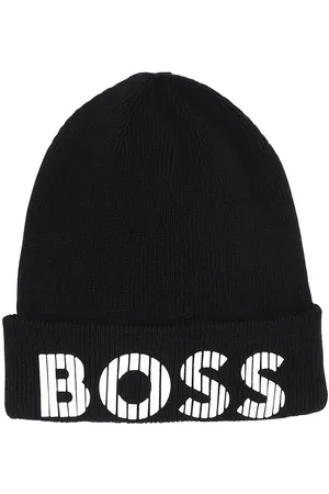 HUGO BOSS Hue - Strik - Sort m. Hvid