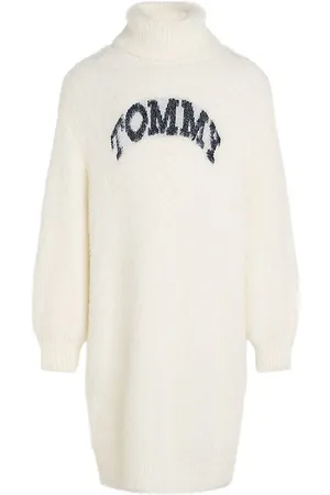 Tommy Hilfiger Kjole - Strik - Turtleneck Fluffy - Ivory Petal