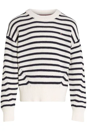 Tommy Hilfiger Bluse - Strik - Essential Stripe - Ancient White