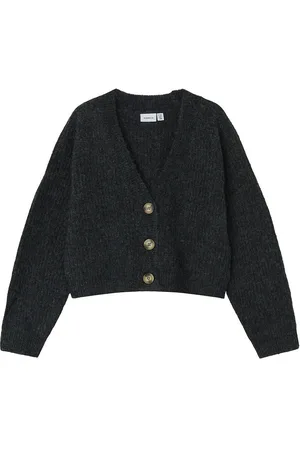NAME IT Cardigan - Strik - Noos - NkfHolly - Dark Grey Melange
