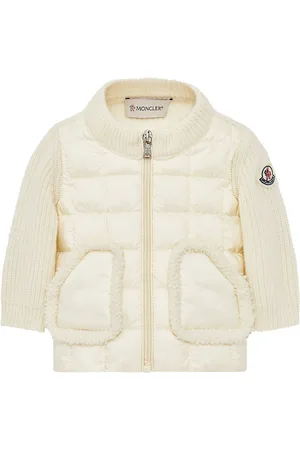 Moncler Cardigan - Uld/Dun - Hvid