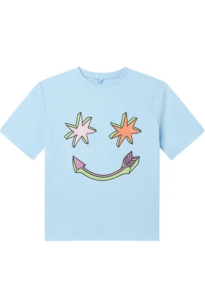 Stella McCartney T-shirt - LyseblÃ¥ m. Stjerner