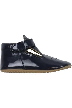 Pom Pom Ballerina Hjemmesko - T-Bar - Navy Patent