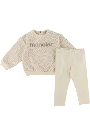 Moncler Sweatshirt/Leggings - Open White/Beige m. Leopardprint
