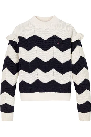 Tommy Hilfiger Bluse - Strik - Wavy Stripe - Ivory Petal Stripe