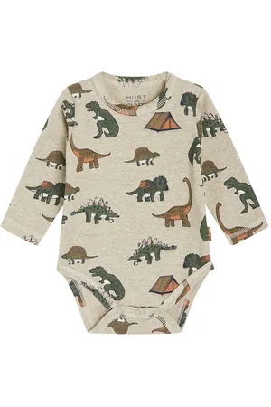 Hust and Claire Body l/Ã¦ - Buster - Beige Melange m. Dinosaurer