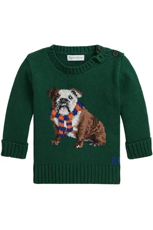 Ralph Lauren Bluse - Strik - GrÃ¸n m. Hund