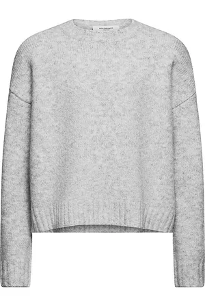 Rosemunde Bluse - Strik - Uld - Light Grey Melange