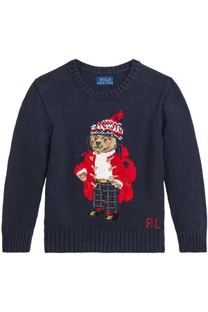 Ralph Lauren Bluse - Strik - Navy m. RÃ¸d