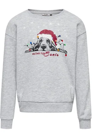 ONLY Sweatshirt - KogYda - Xmas Life - Light Grey Melange/B