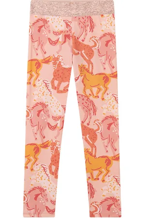 Stella McCartney Leggings - Rosa/Orange m. Heste