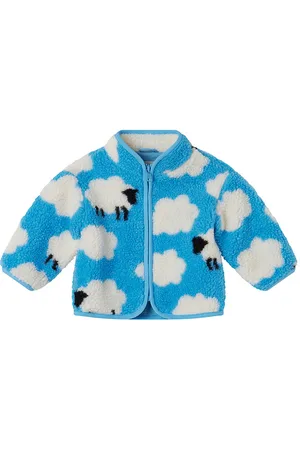 Stella McCartney Fleecejakke - LyseblÃ¥ m. Skyer/FÃ¥r