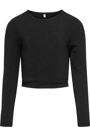 ONLY Bluse - Cropped - KogRoma - Sort m.Glimmer