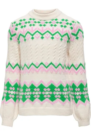ONLY Bluse - Strik - KogAnnabelle - Cloud Dancer/Bonbon/Isl