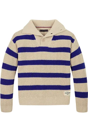 Tommy Hilfiger Bluse - Strik - Wedge Blue Stripe Classic Beige
