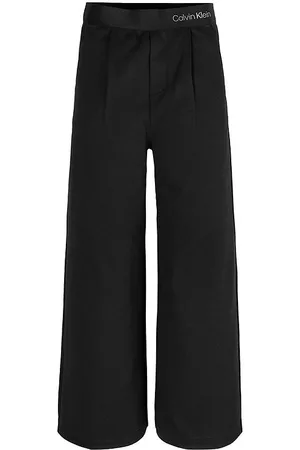 Calvin Klein Bukser - Logo Tape Wide Twill Punto - Sort