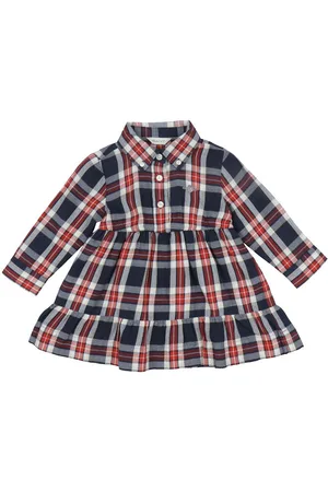 GANT Kjole - Checked Flannel - Evening Blue