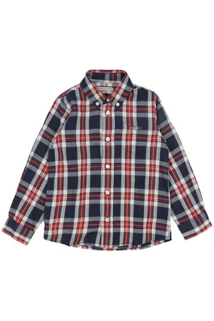 GANT Skjorte - Checked Flannel - Evening Blue