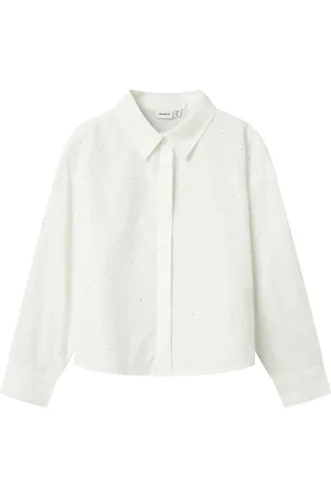 NAME IT Skjorte - NkfOlara - Bright White/Studs