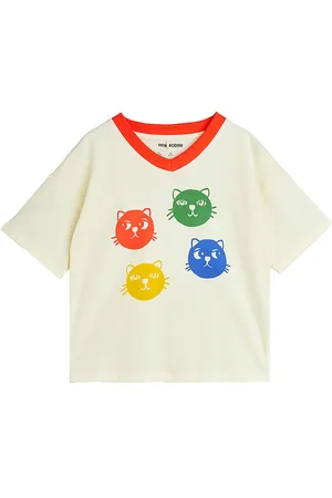 Mini Rodini T-shirt - Cool Cats - Offwhite