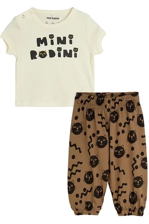 Mini Rodini Cats Baby SÃ¦t - Offwhite