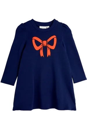 Mini Rodini Sweatkjole - Bow - Blue
