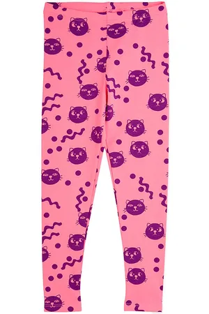Mini Rodini Leggings - Squiggly Cats AOP - Pink