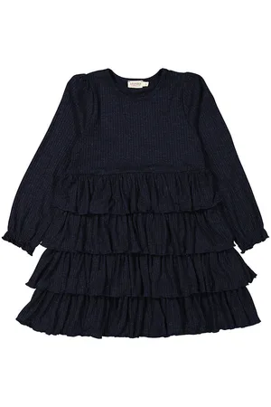 Marmar Copenhagen Kjole - Rib - Disan - Dark Night m. Glitter