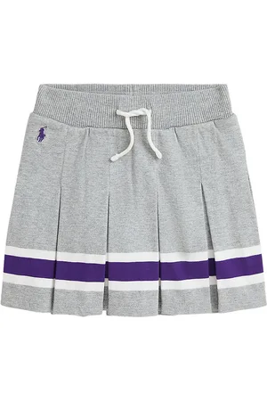 Ralph Lauren Tennisnederdel - GrÃ¥meleret m. Lilla/Hvid