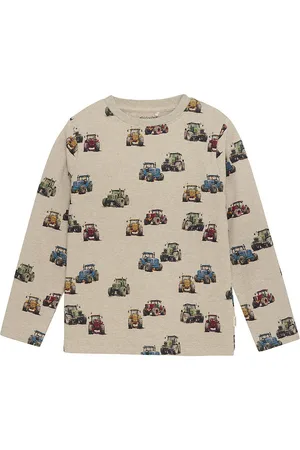 Minymo Bluse - Beige Melange m. Traktorer