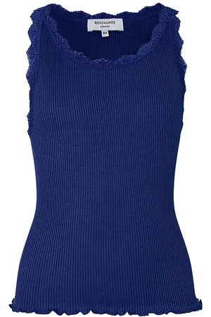 Rosemunde Top -RkBeathe - Rib - Sodalite Blue m. Blonder