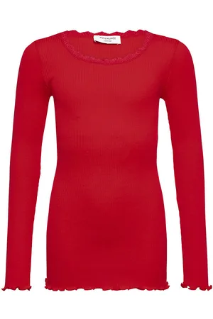 Rosemunde Bluse - Beatha - Rib - Crimson m. Blonder