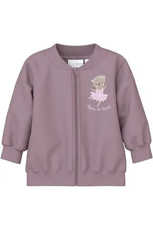 NAME IT Cardigan - NbfVrillie - Elderberry/Cat Ballerina