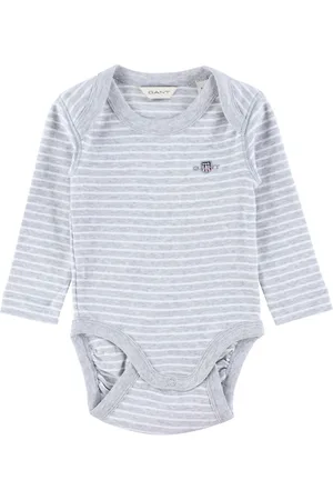 GANT Body l/Ã¦ - Shield Striped - Light Grey Melange