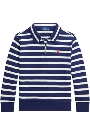 Ralph Lauren Polobluse m. LynlÃ¥s - Navy/Hvidstribet
