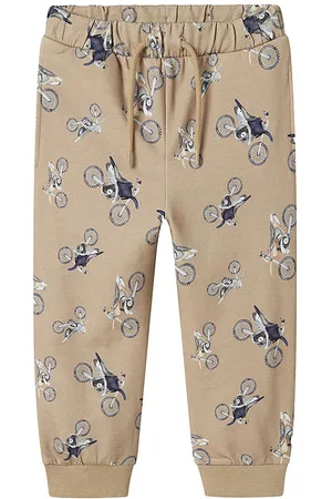 NAME IT Sweatpants - NmmBenja - Pure Cashmere m. Dino