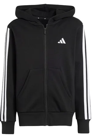 adidas Cardigan - J 3S FL FZ HD - Black/White