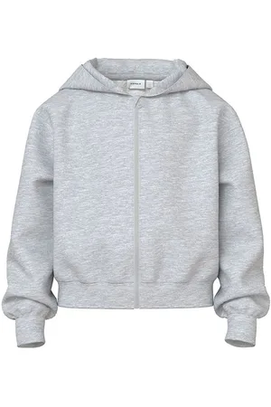 NAME IT Cardigan m. HÃ¦tte - Noos - NkfMillie - Light Grey Melang