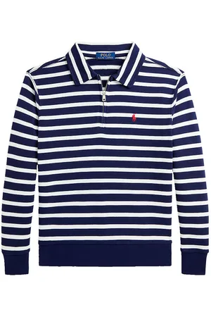 Ralph Lauren Polobluse m. LynlÃ¥s - Navy/Hvidstribet