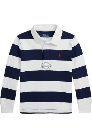 Ralph Lauren Polobluse - Navy/Hvidstribet