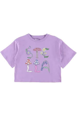 Stella McCartney T-shirt - Cropped - Lilla m. Bomster